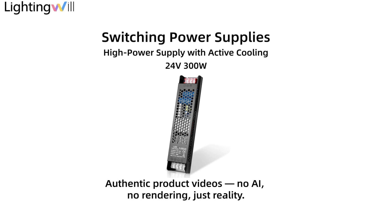 Slim 12V/24V 300W–400W Power Supply Demo | LED Driver with Cooling Fan | LightingWill