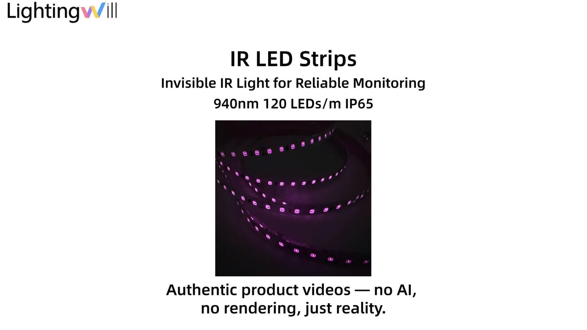 LightingWill 940nm Invisible IR LED Strip Demo | 120 LEDs/m IP65 5M
