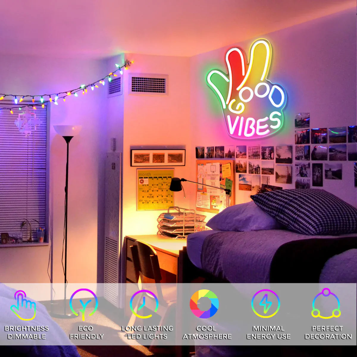 LED Neon Signs – OK Hand Sign | 17×11.3 Inch | USB Neon Light for Wall Decor | Hanging | Ideal for Bedroom, Dorm, Lounge, Party