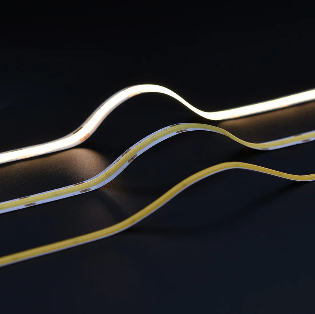 COB LED Strip Light 12V/24V 320/480/512LEDs/M, 8mm Flexible Dot-Free LED Tape, CRI80+ High Brightness Non-Waterproof, 3000K/4000K/6500K & RGB Colors for Cabinet Kitchen Lighting, 5M/10M Pack