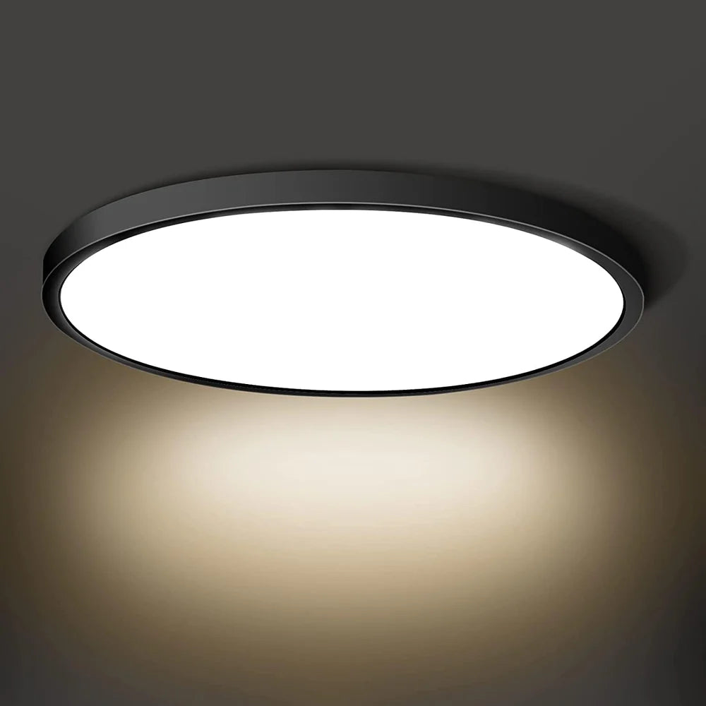 12 Inch 24W White / Black / Wood Grain Round Slim LED Ceiling Lights – AC 220–240V | 3000K / 4500K / 5000K / 6500K | Flush Mount Ceiling Light for Modern Home Lighting | 1-Pack – Local Stock (UK/DE)