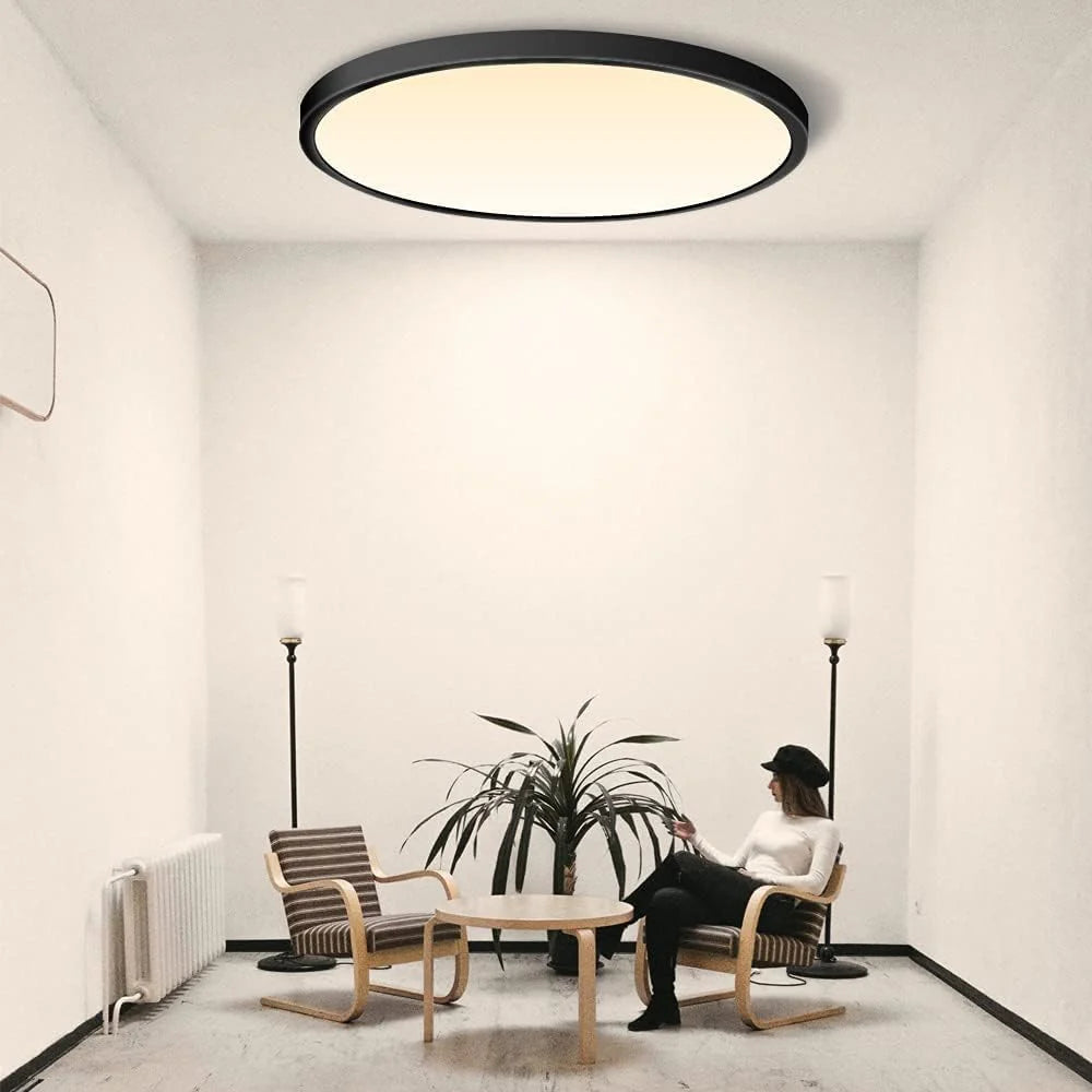 9 Inch 18W White / Black Round Slim LED Ceiling Lights – AC 220–240V | 3000K / 4500K / 5000K / 6500K | Flush Mount Ceiling Light for Modern Home Lighting | 1-Pack – Local Stock (UK)