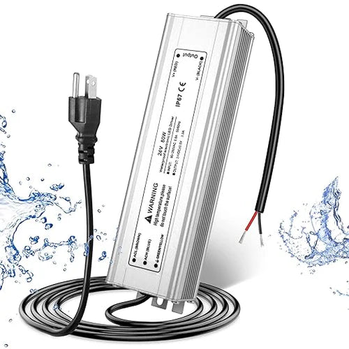 80W 12V/24V/36V/48V Waterproof LED Power Supply, 90-265V Input, Single Output, Aluminum Housing, Outdoor LED Lighting Driver, CE/RoHS/FCC Certified, US/UK/EU Plug