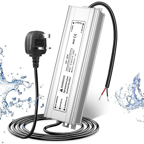 80W 12V/24V/36V/48V Waterproof LED Power Supply, 90-265V Input, Single Output, Aluminum Housing, Outdoor LED Lighting Driver, CE/RoHS/FCC Certified, US/UK/EU Plug