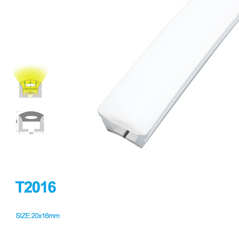 S1620 Neon Light Housing – 16x20mm | Silicone LED Channel System | 10mm PCB Width | IP67 Waterproof | 16.4FT/5M*1/16.4FT/5M*5