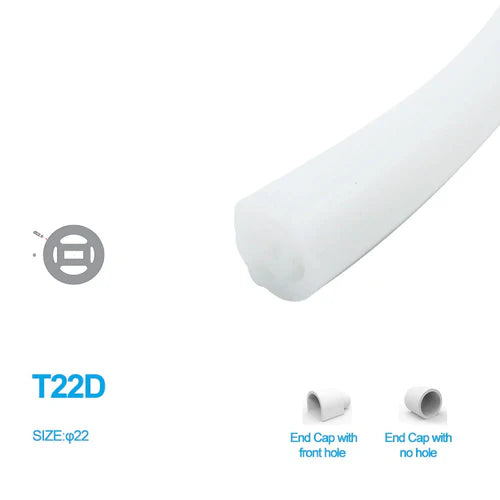 S-360E Series ⏀22mm 360 Emitting LED Neon Housing | 6mm PCB Width | S22D Premium Neon Housing | IP67 Waterproof | 16.4FT/5M | Standard Install | Stage Commercial Lighting