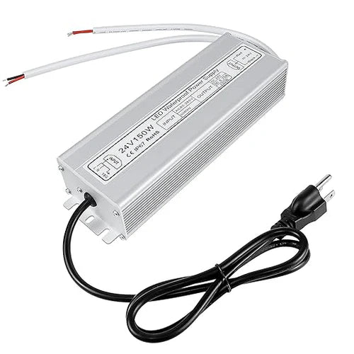 150W 12V/24V Waterproof LED Power Supply, 90-265V Input, Single/Dual Output, Aluminum Housing, Outdoor LED Lighting Driver, CE/RoHS/FCC Certified, US/UK/EU Plug