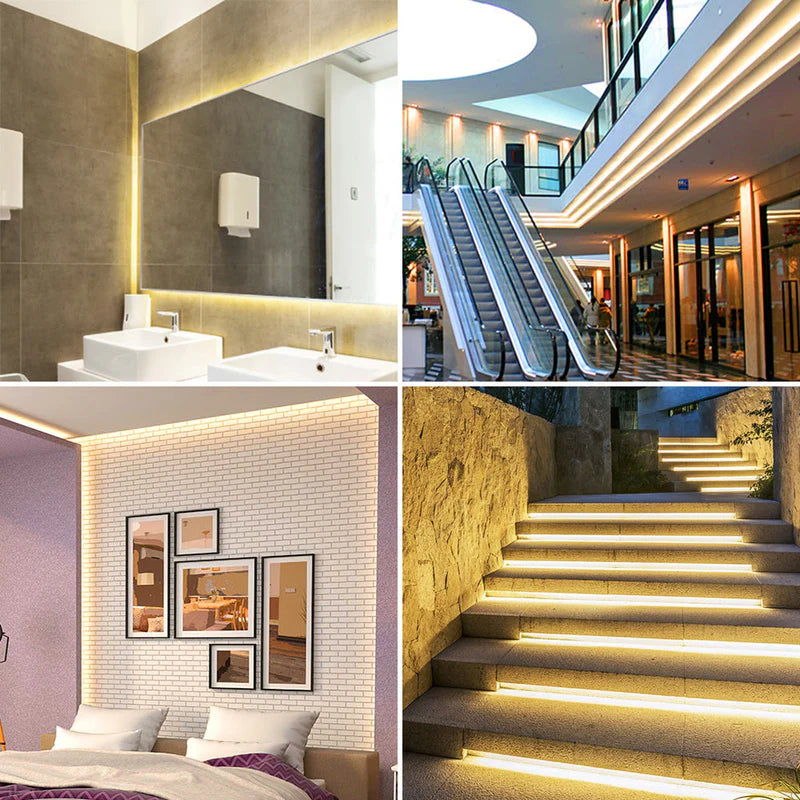 LightingWill DC12V SMD2835 Full Spectrum LED Strip Light 120LEDs/m 600 LEDs 16W/m, CRI 97+ High Density LED Tape 2700K–6500K, 8mm PCB IP00/IP67 for Kitchen Cabinet, Mirror, Bedroom, 5/50M