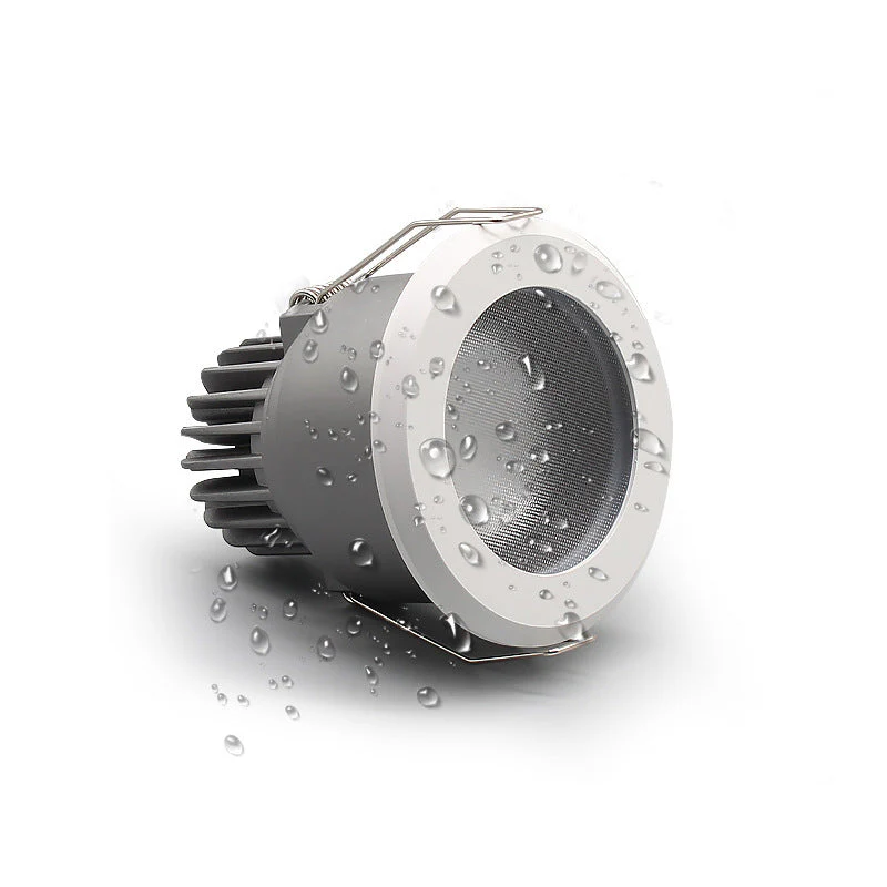 FX Waterproof Downlight – FX-1 Series IP65 LED Recessed Light | 7W / 12W / 15W | CRI 80+ | AC100–240V | Moisture-Resistant Ceiling Light for Shower, Sauna & Outdoor Areas | White Trim | 1 / 4 / 10 Pack | Non-Dimmable