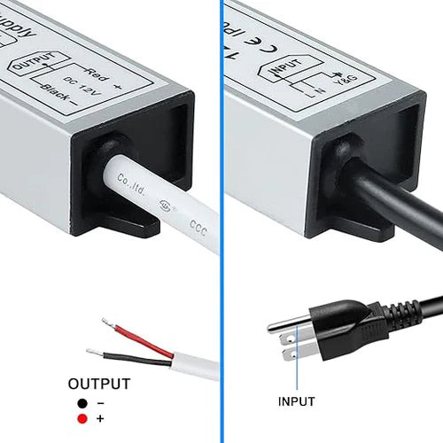 80W 12V/24V/36V/48V Waterproof LED Power Supply, 90-265V Input, Single Output, Aluminum Housing, Outdoor LED Lighting Driver, CE/RoHS/FCC Certified, US/UK/EU Plug