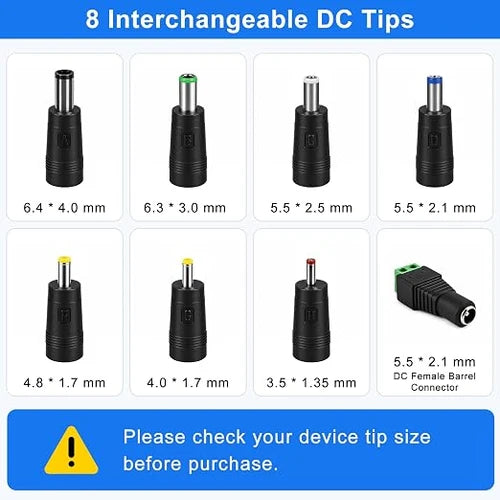 3V-12V 30W Plug-in LED Adapter - AC 100-240V Input, Black Housing with UK Plug for LED Strip Lights, Cabinet Lighting and Home DIY Projects