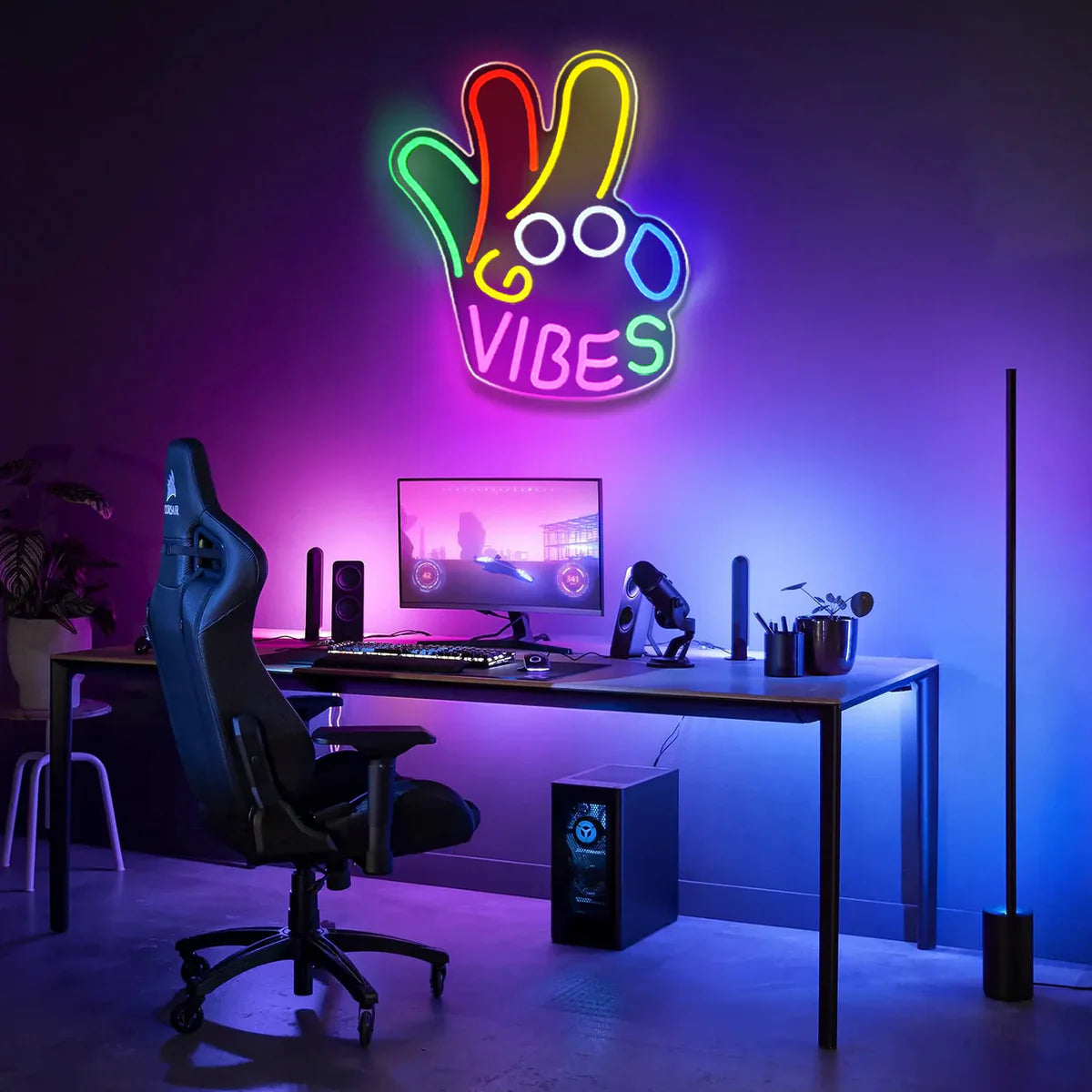 LED Neon Signs – OK Hand Sign | 17×11.3 Inch | USB Neon Light for Wall Decor | Hanging | Ideal for Bedroom, Dorm, Lounge, Party