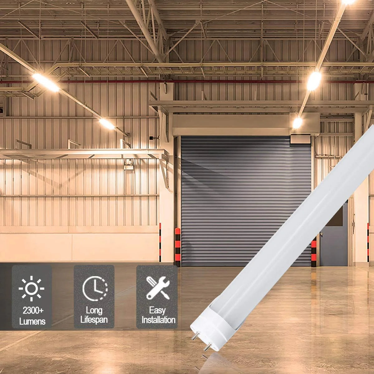2ft 10W T8 LED Tube Light, Frosted Cover Warm / Natural / Daylight White Retrofit Ballast Bypass Non-Dimmable 4-Pack / 20-Pack