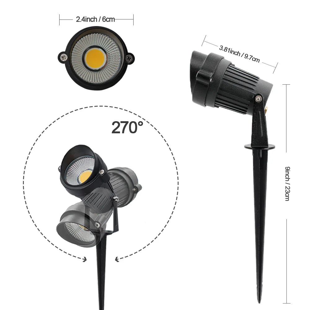 LightingWill 5W Low Voltage LED Landscape Light – DC 12V | 4 / 8-Pack | 3000K Warm White | IP65 Waterproof | Outdoor Lights for Yard Garden Pathway