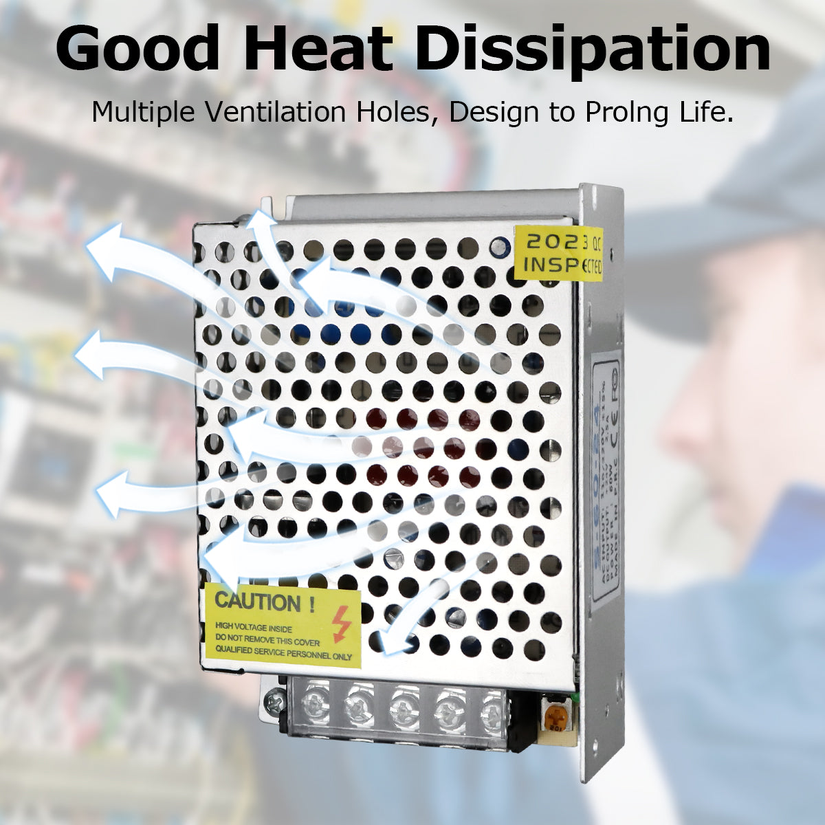 DC 24V LED Switching Power Supply 60W–240W, AC 110/220V Input, Constant Voltage LED Driver Transformer, Durable Metal Housing with Screw Terminals, CE/FCC/RoHS Certified