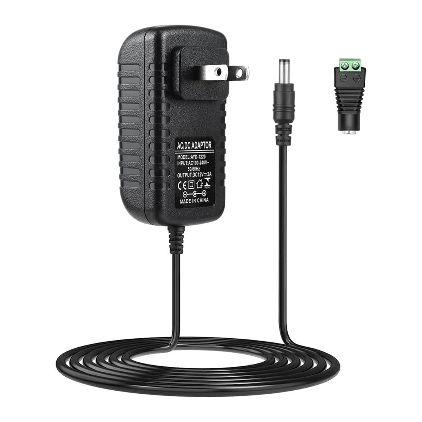 LightingWill 12V Power Supply, 12W Power Adapter, 110V AC to 12V 1A DC Converter, Wall Plug Transformer for 12V Devices with 5.5/2.1mm DC Connector