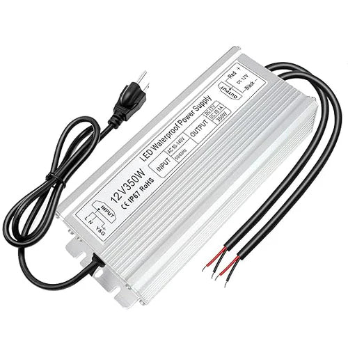 350W 12V/24V/36V/48V Waterproof LED Power Supply, 90-140V Input, Single/Dual Output, Aluminum Housing, Outdoor LED Lighting Driver, CE/RoHS/FCC Certified, US Plug