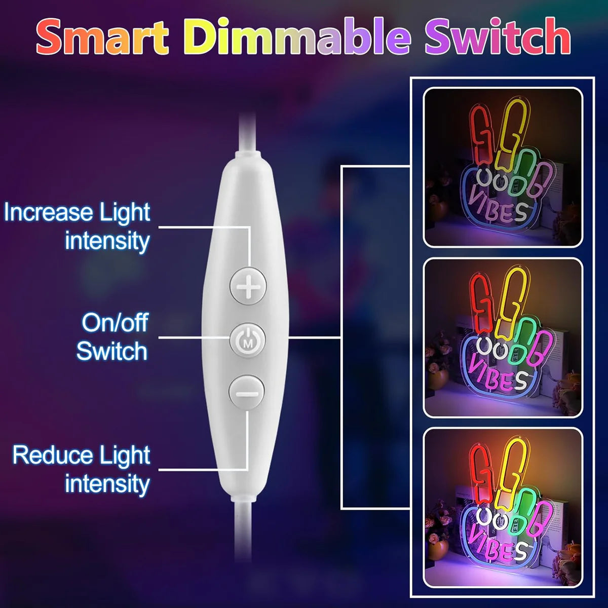 LED Neon Signs – YEAH Hand Gesture Neon Sign – 17×13 Inch | USB Neon Light for Wall Decor | 2 Candy Color Glow Options with Accessories Included | Hanging Room Decor for Bedroom, Gaming Room & Party Spaces