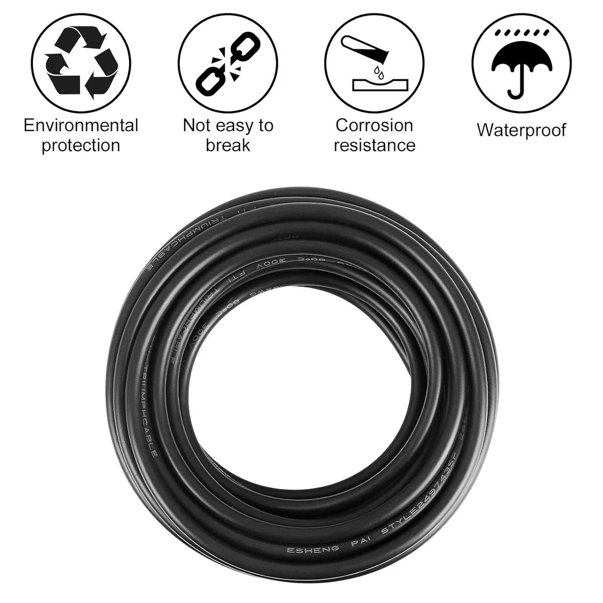 24 AWG 2/3/4/5 Conductor Black/White PVC Insulated Copper Cable – Multi-Core Flexible Wire for LED Installation – 10m (33ft)