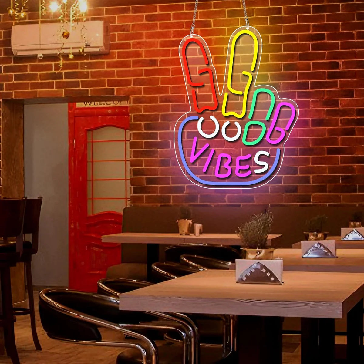 LED Neon Signs – YEAH Hand Gesture Neon Sign – 17×13 Inch | USB Neon Light for Wall Decor | 2 Candy Color Glow Options with Accessories Included | Hanging Room Decor for Bedroom, Gaming Room & Party Spaces