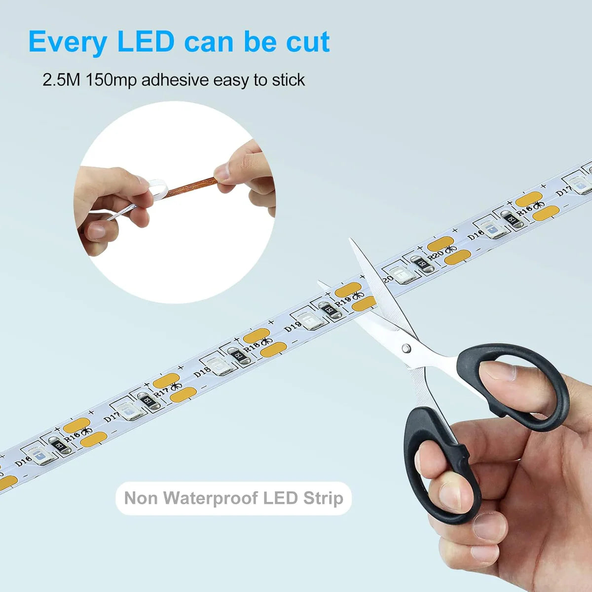385–400nm SMD3528 USB Powered UV LED Strip Lights | 5V | 60 LEDs/m | Non-Waterproof | For Blacklight, Party & Mood Lighting
