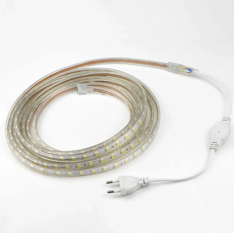 LightingWill SMD5050 60LEDs/m High Voltage LED Neon Strip Light AC110V/220V, 3000K/4000K/6000K/Red/Green/Blue/Pink Waterproof Flexible Rope Light with Power Plug for Indoor and Outdoor Decoration, 10/50M