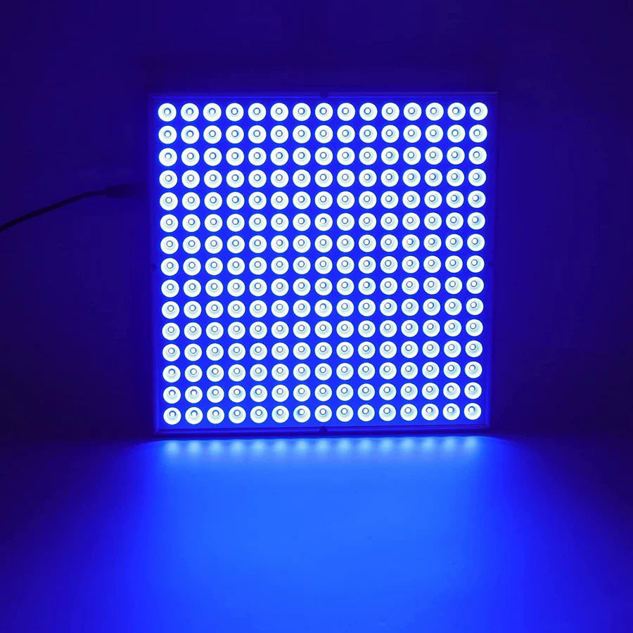 20W Floor Standing Blue Light Tanning Lamp – Blue Light 460–465nm | Dimmable Timer | AC100–240V | Aluminum Alloy + PC Cover | Floor Stand Included | for Skin Tanning & Bronze Tone | US / EU Plug