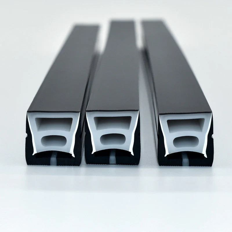 S2020 Black Neon Light Housing – 20x20mm | Silicone LED Channel System | 12mm PCB Width | IP67 Waterproof | 16.4FT/5M*1/16.4FT/5M*5