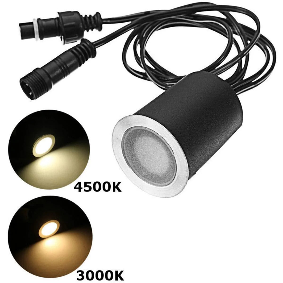 10/16-Pack Recessed LED Deck Lights – 0.6W Each | Warm White / Natural White | AC100–265V Input with Power Adapter | US / EU / UK / AU Plug Options | IP67 Waterproof Inground Step Lights Kit for Deck, Garden, Yard, Stairs & Pathway Lighting