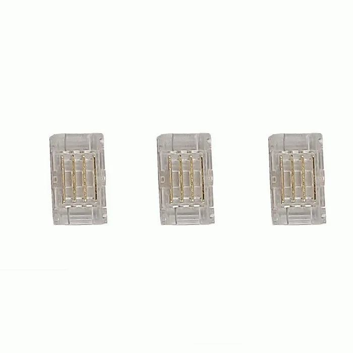 LightingWill LED Strip Connector 10mm 4Pin Transparent Solderless Clips, LED Light Strip Connector Strip to Wire Strip to Strip Female Plug Connector for RGB Strip, Bulk 500pcs MOQ Factory Direct
