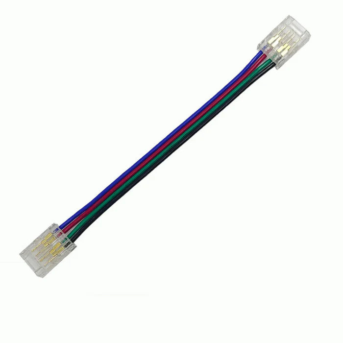 LightingWill LED Strip Connector 10mm 4Pin Transparent Solderless Clips, LED Light Strip Connector Strip to Wire Strip to Strip Female Plug Connector for RGB Strip, Bulk 500pcs MOQ Factory Direct