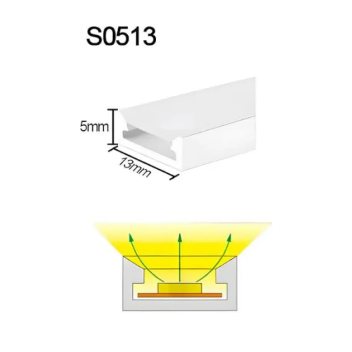 S0513 Neon Light Housing – 5x13mm | Silicone LED Channel System | 10mm PCB Width | IP67 Waterproof | 16.4FT/5M*1/16.4FT/5M*5