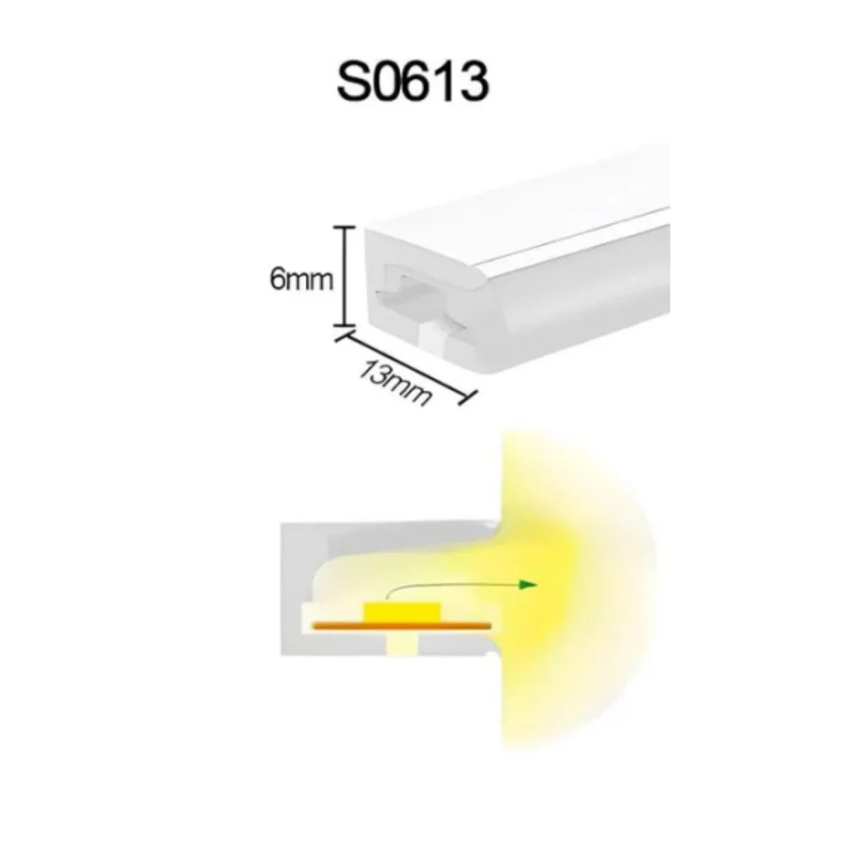 S0613 Side Edge Lighting Neon Light Housing – 6x13mm | Silicone LED Channel System | 8mm PCB Width | IP67 Waterproof | 16.4FT/5M*1/16.4FT/5M*5