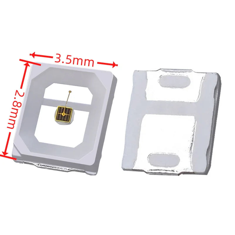730–735nm Infrared LED Emitters – NIR LEDs for Horticulture & Optical Sensing | Pack of 1000 / 4000 | 0.2W / 0.5W Gold Wire SMD2835 / SMD5050