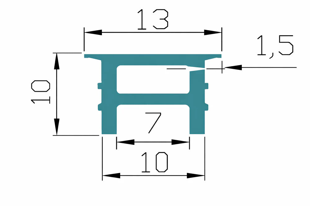 Q-TE Series 10×10mm Top Emitting LED Neon Housing | Max Strip Width ≤5mm | S1010 Transparent Premium Neon Housing | 16.4FT/5M | Quick Install | LED Sign Retail Lighting