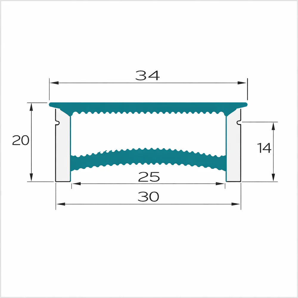 Q-TE Series 30×20mm Top Emitting LED Neon Housing | Max Strip Width ≤25mm | S3020 Premium Neon Housing | 16.4FT/5M | With-Edge Quick Install | Retail Display Lighting