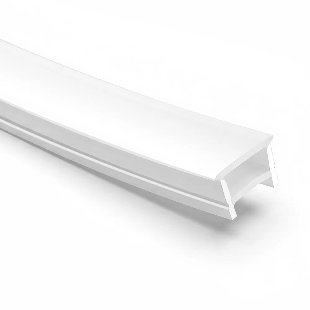 Q-TE Series 20×14mm Top Emitting LED Neon Housing | Max Strip Width ≤16mm | S2014 Architectural Neon Housing | 16.4FT/5M | Mounting Edge Quick Install | Cabinet Display Lighting
