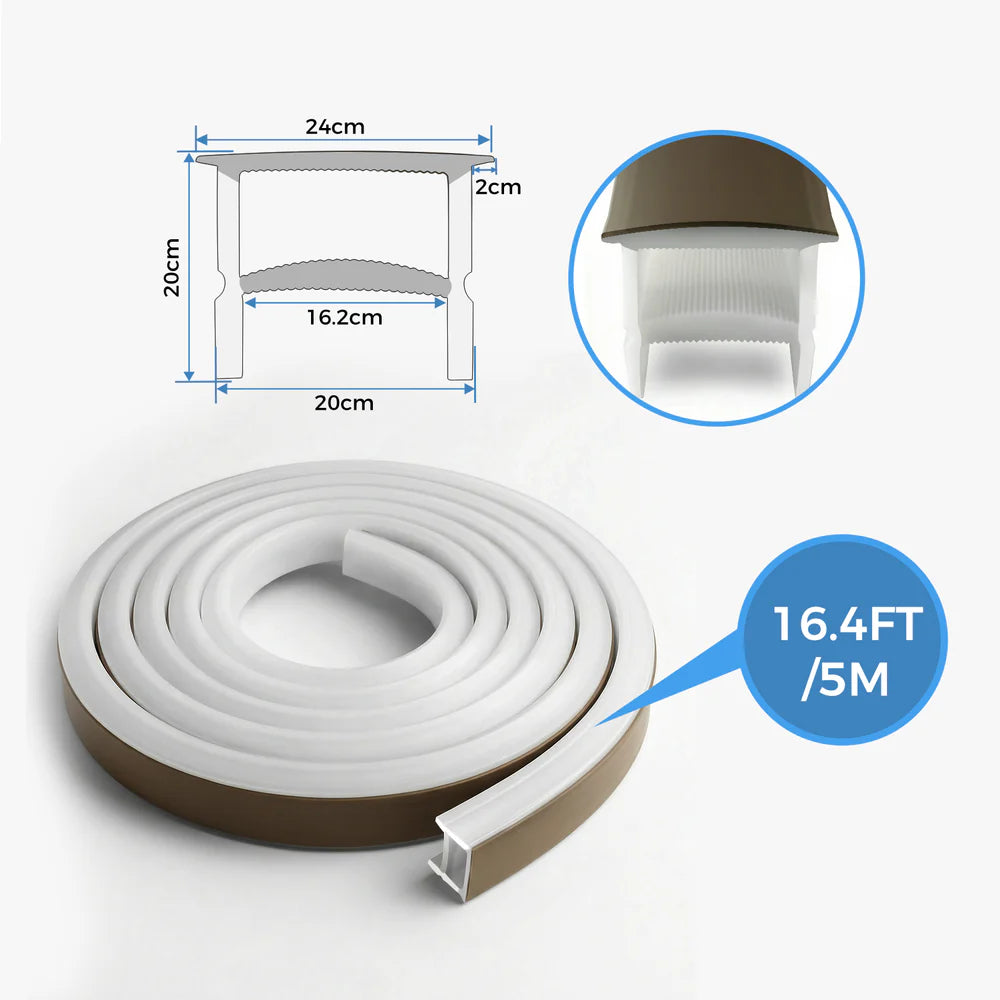 Q-TE Series 20×20mm Top Emitting LED Neon Housing | Max Strip Width ≤16mm | S2020-B Silicone Neon Profile | 16.4FT/5M | With-Edge Quick Install | Commercial Storefront Lighting