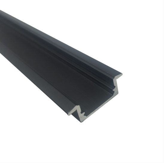 Black U01 9x23mm U-Shape Internal Profile Width 12mm LED Aluminum Channel System with Cover, End Caps and Mounting Clips for LED Strip Light Installations