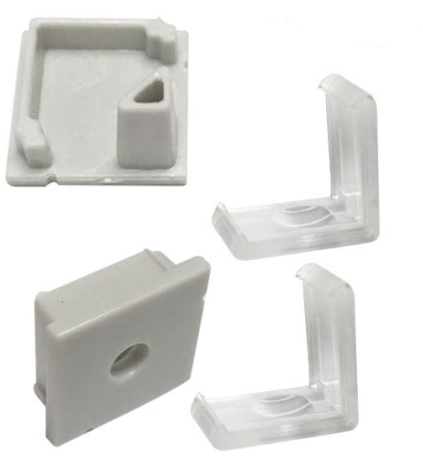 Silver V01 16x16mm V-Shape Vertical Angle Cover Internal Width 12mm Corner Mounting LED Aluminum Channel with End Caps and Mounting Clips Aluminum Extrusion