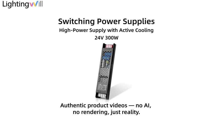 Slim 12V/24V 300W–400W Power Supply Demo | LED Driver with Cooling Fan | LightingWill