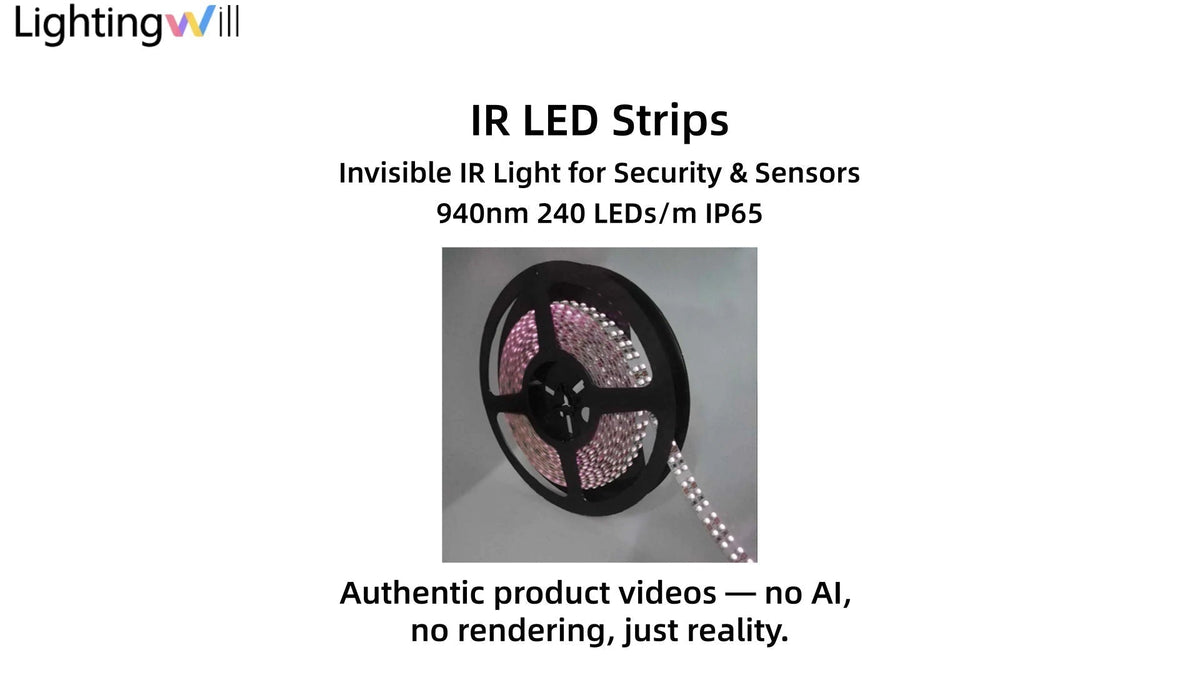 LightingWill 940nm Invisible IR LED Strip Demo | 240 LEDs/m IP65 5M