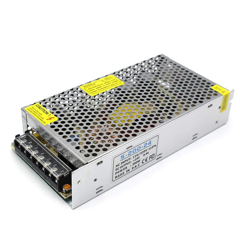 DC 12V/24V 60W–250W Switching Power Supply, AC 110/220V Input, Constant Voltage LED Driver Transformer, Metal Case with Screw Terminals, CE/FCC/RoHS Certified