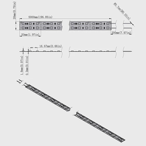 730–735nm IP65 Waterproof DC12V-IR LED Strips-SMD2835/SMD5050-30/60/120/240 LEDs/m-5/50 Meters-Plant Grow Light, Horticulture Lighting, Seedling Growth, Indoor Plant Light