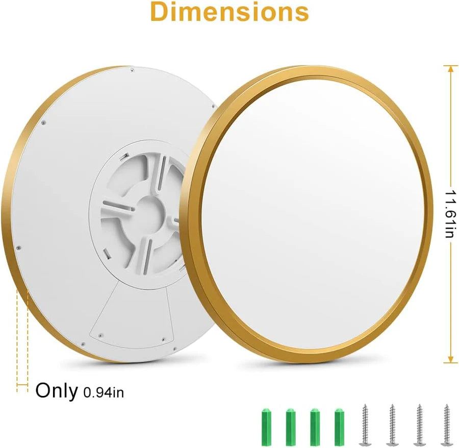 9 Inch 18W White / Gold Round Slim LED Ceiling Lights – AC 110–130V | 3000K / 4500K / 5000K / 6500K | Flush Mount Ceiling Light for Modern Home Lighting | 1-Pack – Local Stock (US)