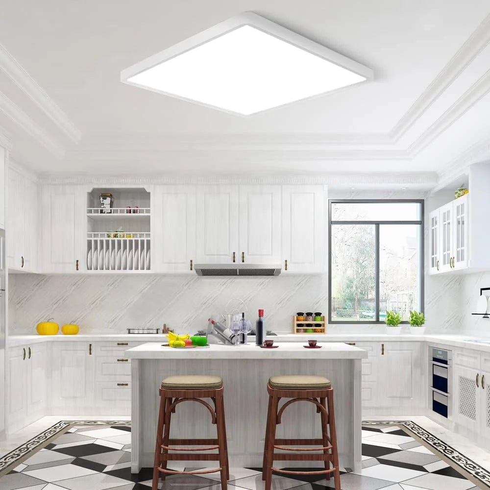 12 Inch 24W White Square Slim LED Ceiling Lights –  AC 220–240V | 3000K  / 5000K  | Flush Mount Ceiling Light for Modern Home Lighting | 1-Pack – Local Stock (UK)
