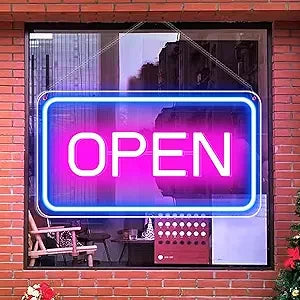 OPEN LED shop signs – USB Powered | 16×9 inch | 5 Color Options | LED Window Hanging Light for Cafes, Restaurants & Retail Shops
