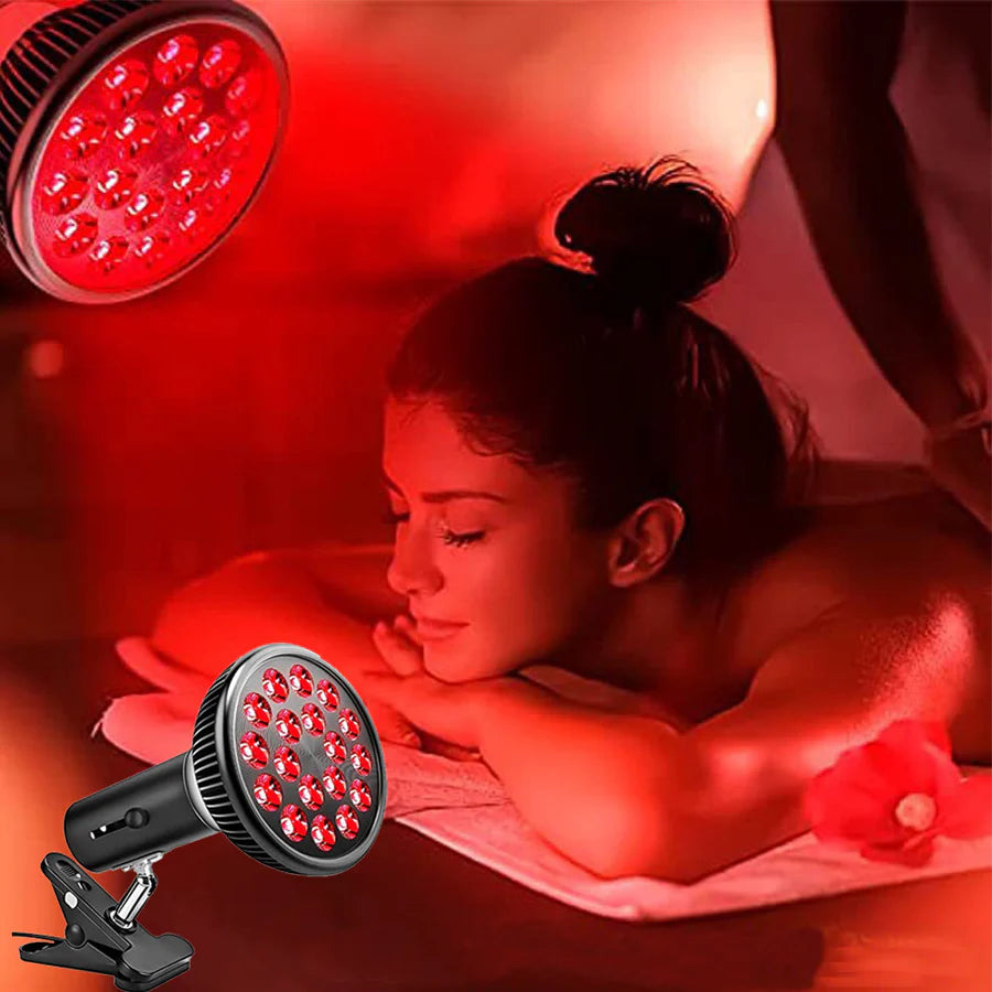 54W PAR38 Infrared Therapy LED Bulb – Dual Chip Red 660nm & Near Infrared 850nm | E26 / E27 Base | With / Without Desktop Clamp | Plug-In Design | for Skin Care & Muscle / Joint Relief | US / EU Plug