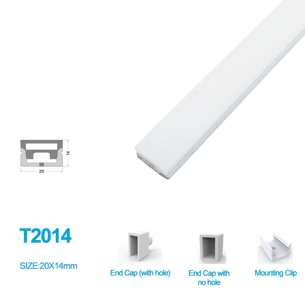 S1420 Neon Light Housing – 14x20mm | Silicone LED Channel System | 12mm PCB Width | IP67 Waterproof | 16.4FT/5M*1/16.4FT/5M*5