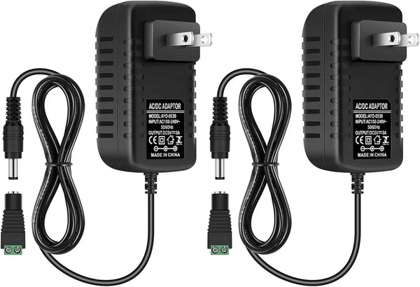 DC 5V 15W Plug-in LED Adapter - US Plug AC Power Supply for LED Strip Lights, Cabinet Lighting and Home DIY Projects